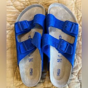 Birkenstock blue suede sandals size 42 regular. BRAND NEW!